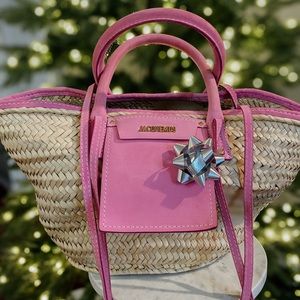 Le Panier Soli Straw & Leather Tote Bag🩷✨🧺